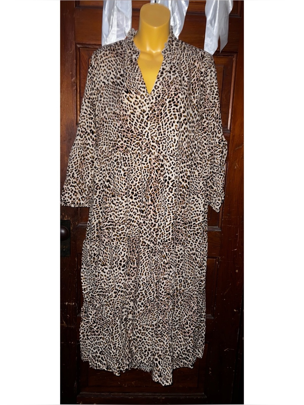 Terra & Sky Leopard Print Robe in Beige and Black